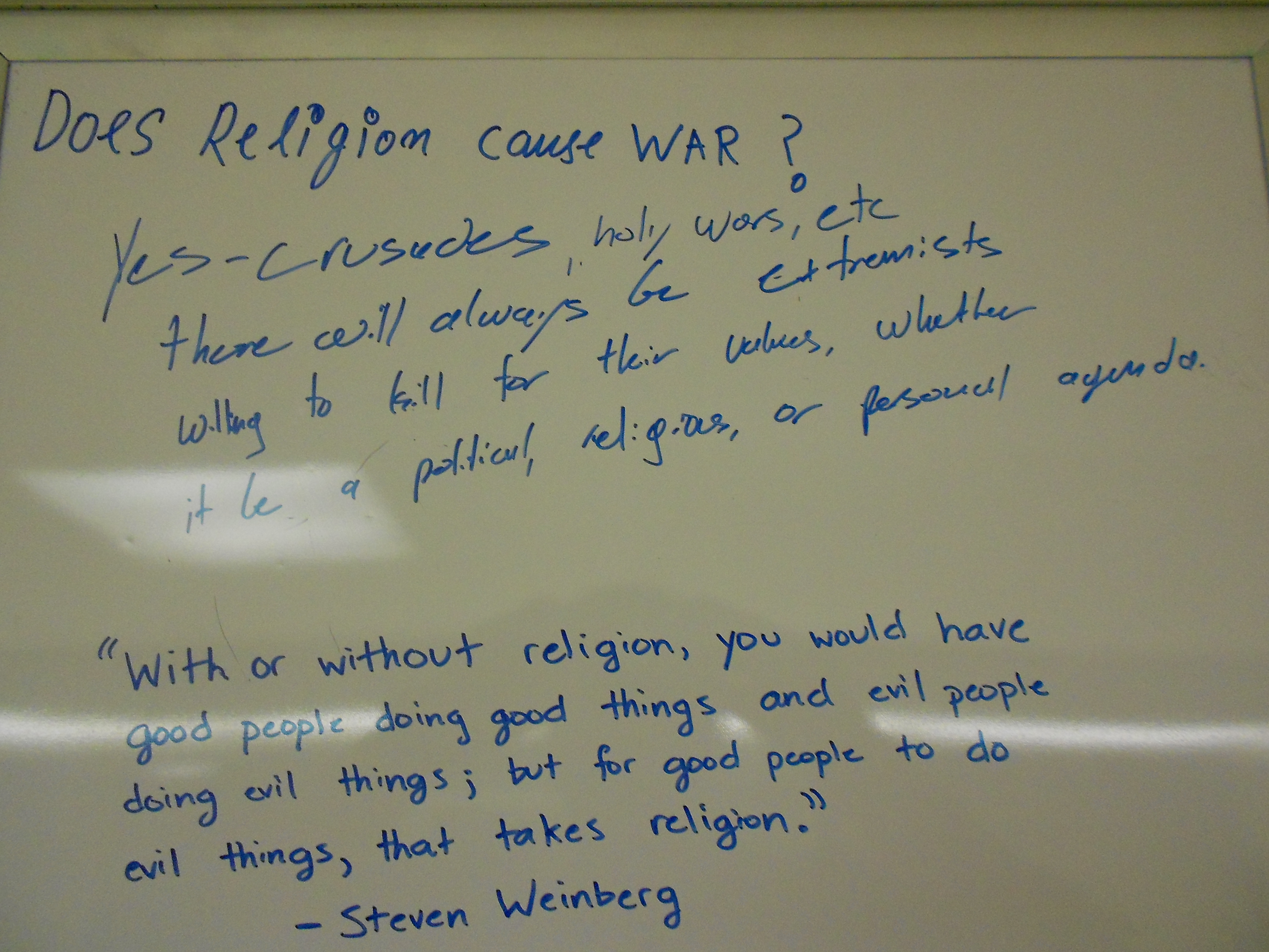 Does religion cause war essay